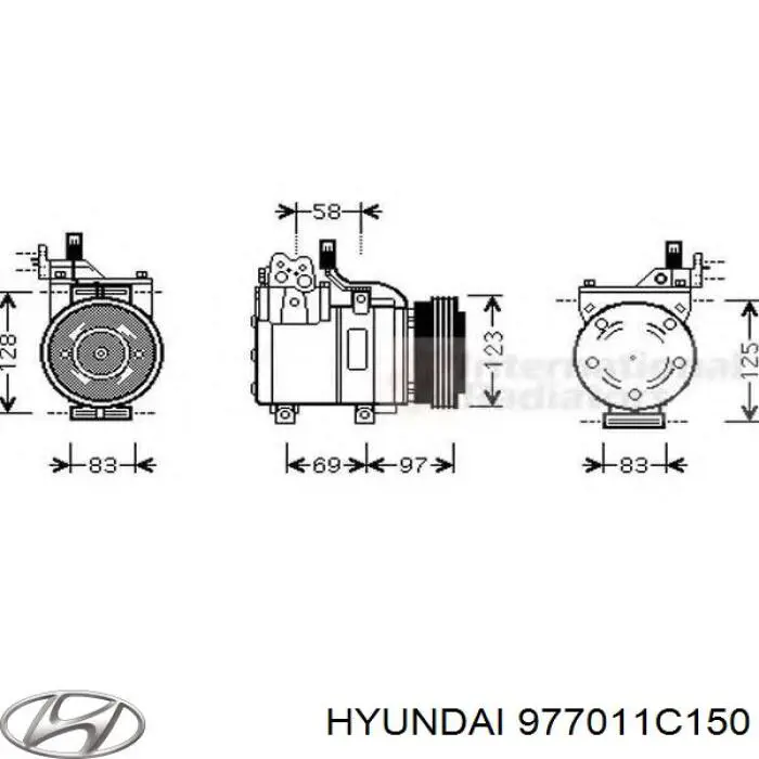Do koszyka 977011C150 Hyundai/Kia Sprężarka klimatyzacji