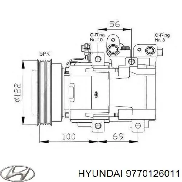 Sprężarka klimatyzacji Hyundai/Kia 9770126011 cena, od 337,11 USD