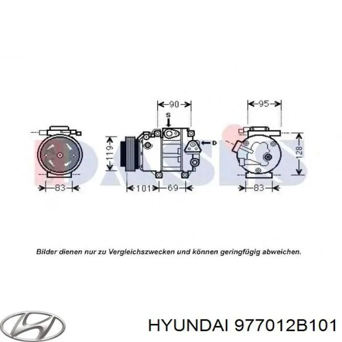 Do koszyka 977012B101 Hyundai/Kia Sprężarka klimatyzacji