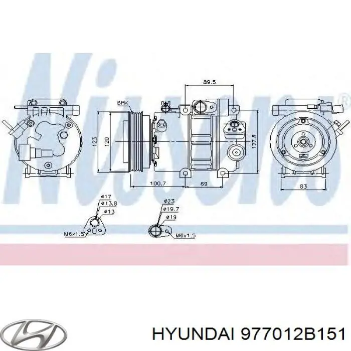 Sprężarka klimatyzacji 977012B151 Hyundai/Kia