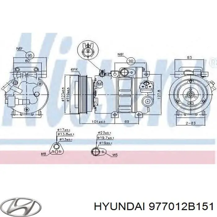 Do koszyka 977012B151 Hyundai/Kia Sprężarka klimatyzacji