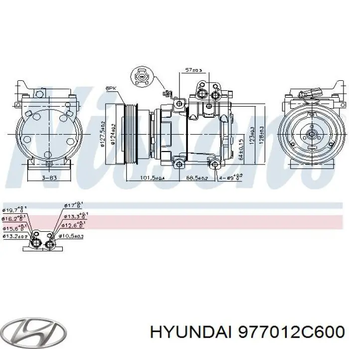 Sprężarka klimatyzacji Hyundai/Kia 977012C600 cena, od 481,22 USD