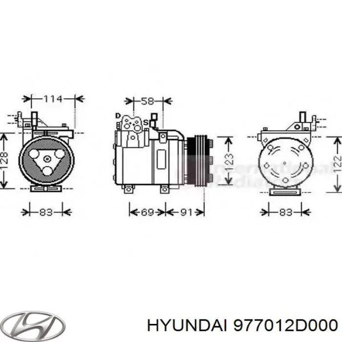 Do koszyka 977012D000 Hyundai/Kia Sprężarka klimatyzacji
