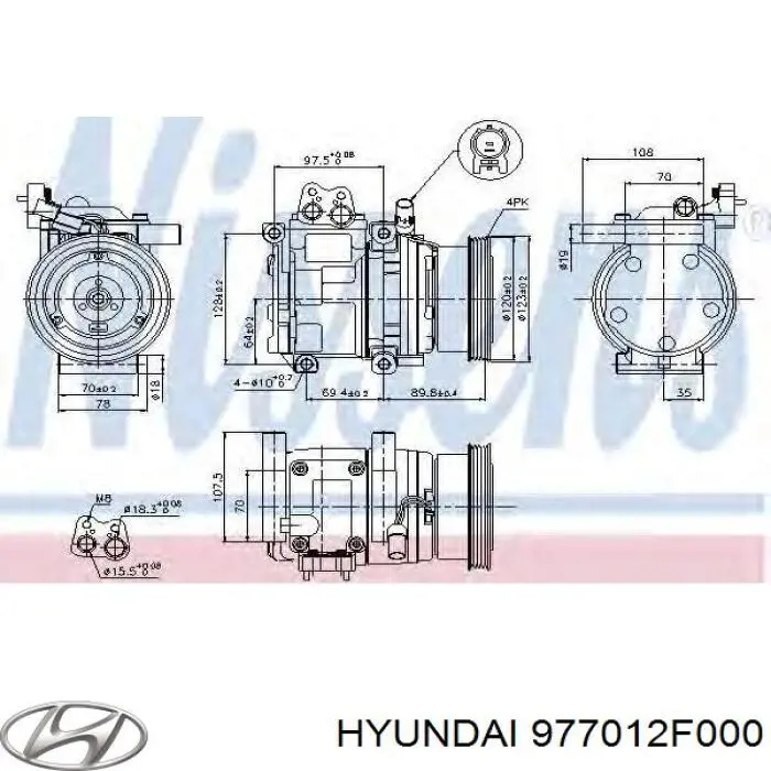 Do koszyka 977012F000 Hyundai/Kia Sprężarka klimatyzacji