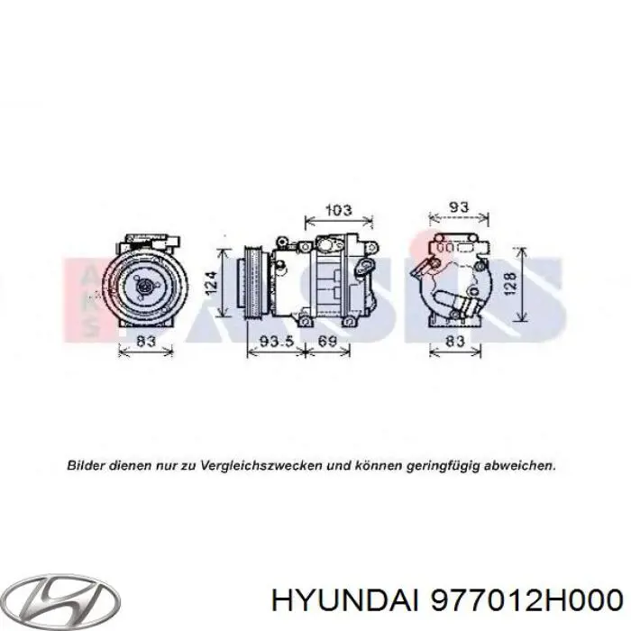 Sprężarka klimatyzacji Hyundai/Kia 977012H000 cena, od 158,61 USD