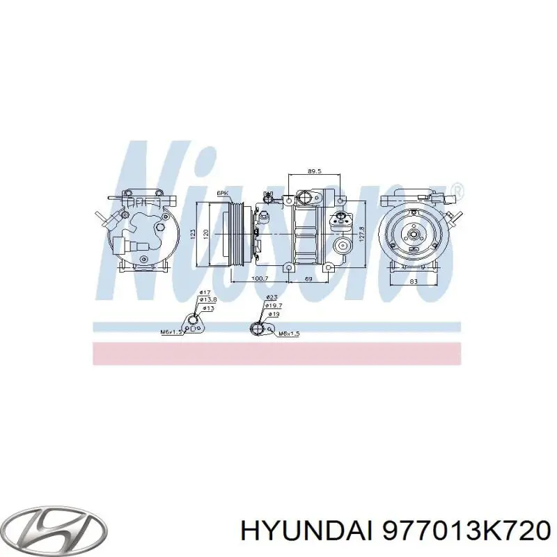 Do koszyka 977013K720 Hyundai/Kia Sprężarka klimatyzacji