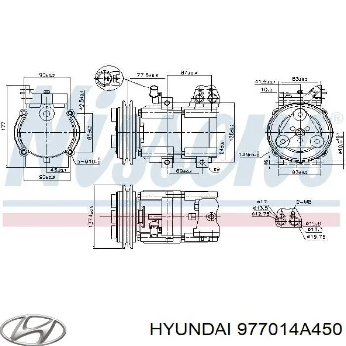 Sprężarka klimatyzacji Hyundai/Kia 977014A450 cena, od 164,23 USD