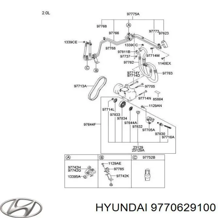 9770629100 Hyundai/Kia rolka napinacza paska napędowego