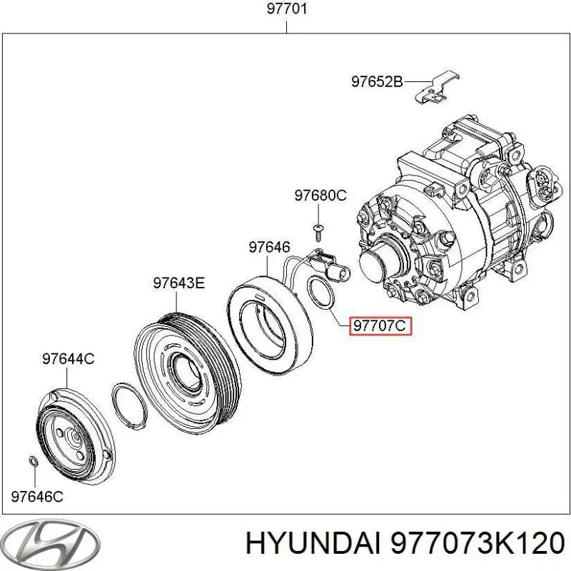 977073K120 Hyundai/Kia uszczelniacz sprężarki klimatyzacji