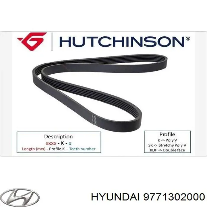 Do koszyka 9771302000 Hyundai/Kia Pas napędowy mechanizmów