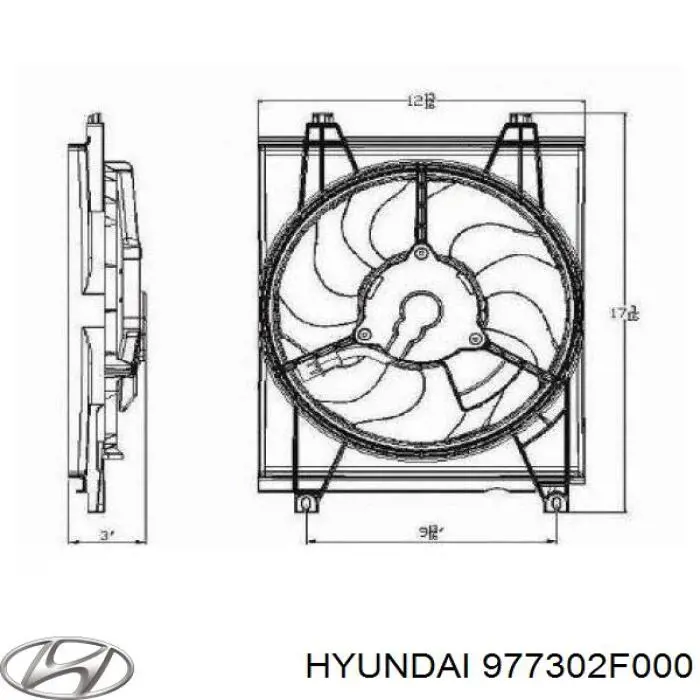977302F000 Hyundai/Kia Dyfuzor chłodnicy klimatyzacji, w komplecie z wirnikiem i silnikiem