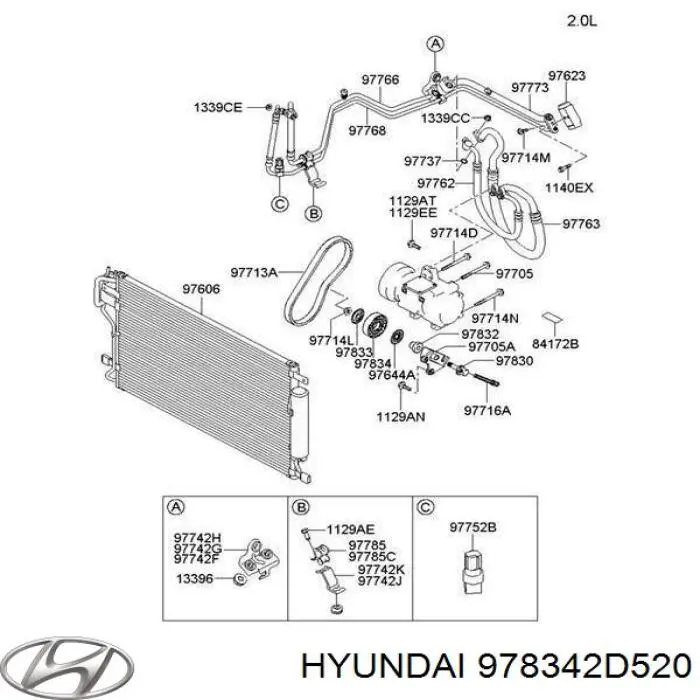 Do koszyka 978342D520 Hyundai/Kia Rolka napinacza paska napędowego