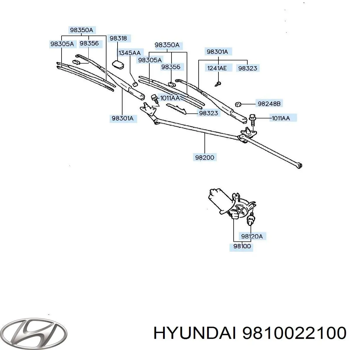 Silniczek wycieraczki szyby przedniej Hyundai/Kia 9810022100 cena, od 47,75 USD