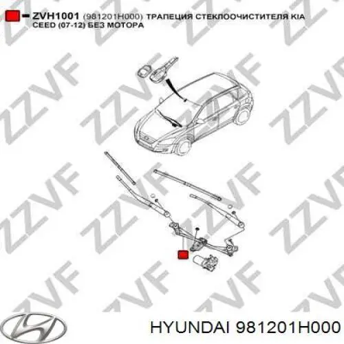 981201H000 Hyundai/Kia Mechanizm wycieraczek
