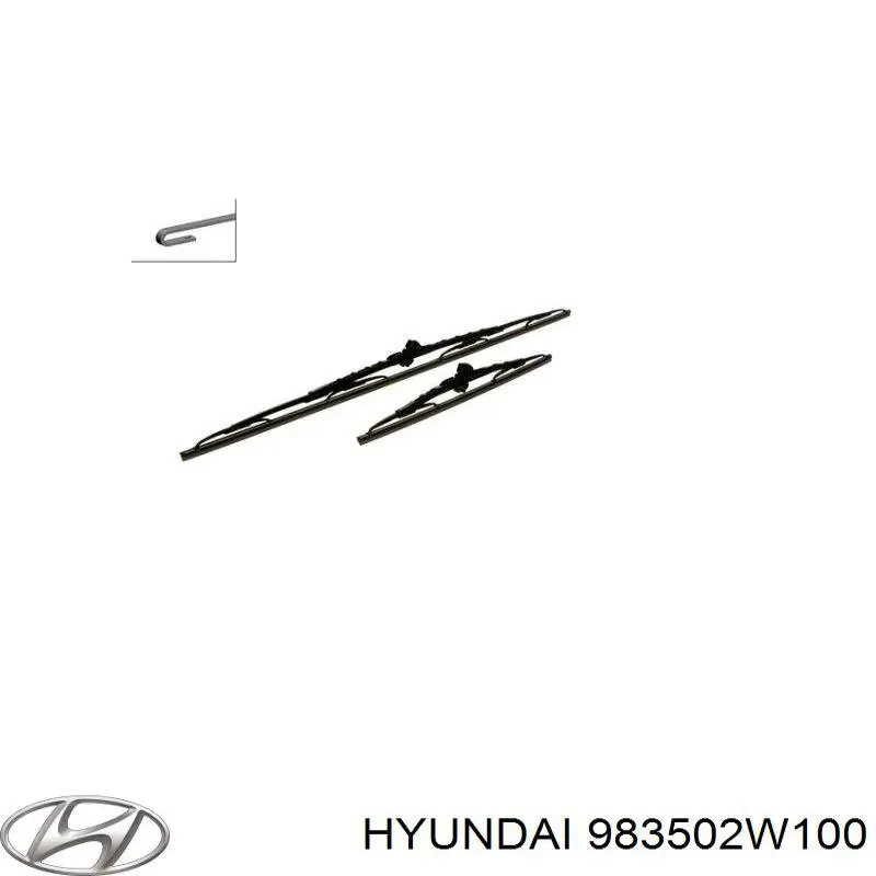 Do koszyka 983502W100 Hyundai/Kia Pióro wycieraczki szyby przedniej kierowcy