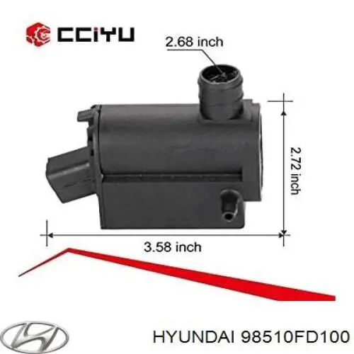 Pompka spryskiwacza szyby przedniej Hyundai/Kia 98510FD100