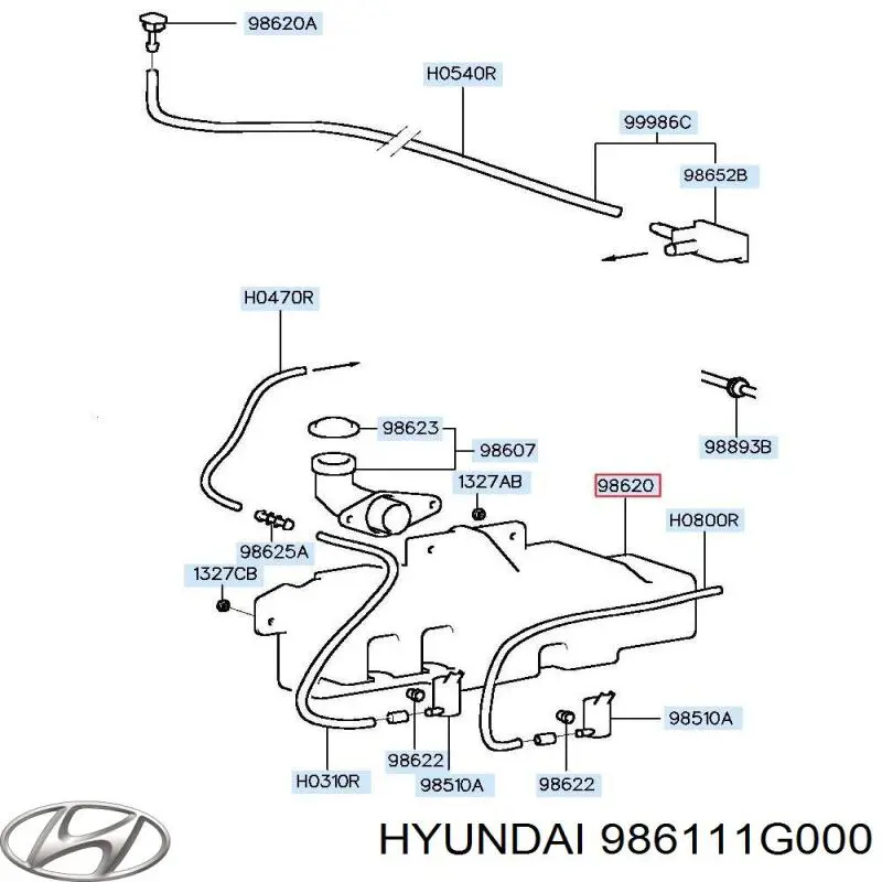 Zbiorniczek spryskiwacza szyb Hyundai Accent III sedana (MC) (2005 - 2012) cena, od 26,44 USD