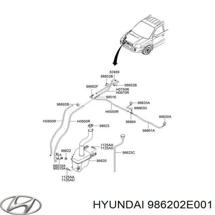 Zbiorniczek spryskiwacza szyb do Hyundai Tucson I JM