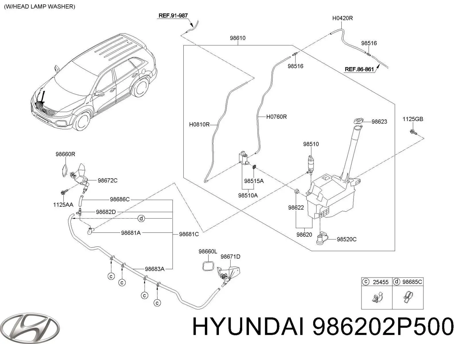 Zbiorniczek spryskiwacza szyb Hyundai/Kia 986202P500 cena, od 57,85 USD