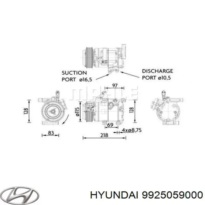 9925059000 Hyundai/Kia Sprężarka klimatyzacji