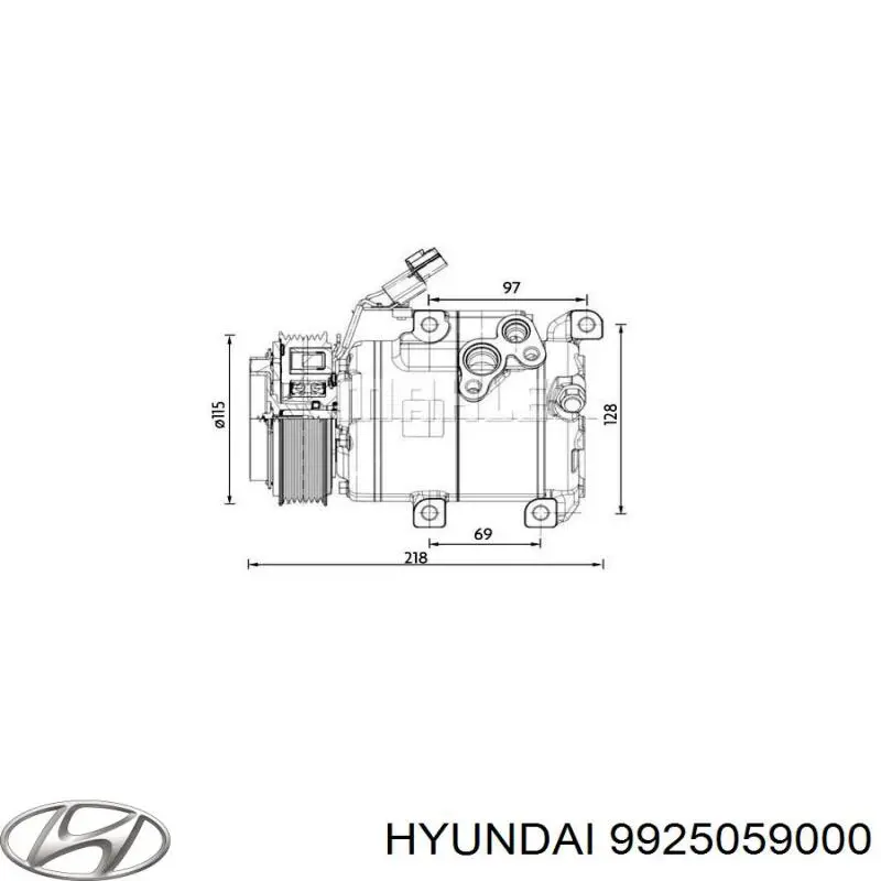 Sprężarka klimatyzacji Hyundai/Kia 9925059000 cena, od 272,41 USD