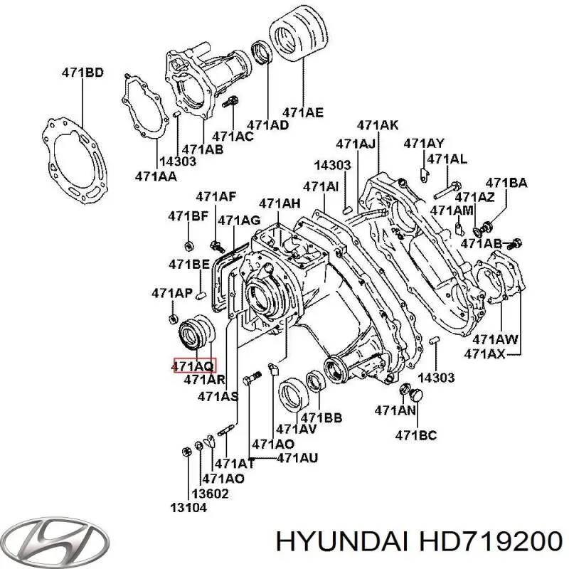 HD719200 Hyundai/Kia Uszczelniacz skrzyni rozdzielczej, wału sprzęgłowego