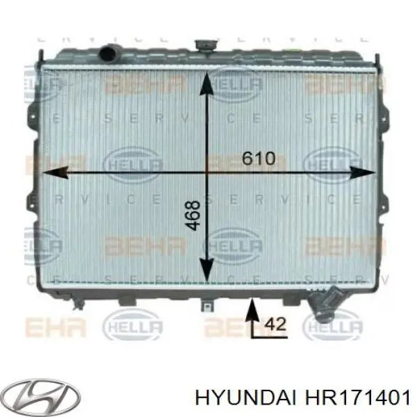 Do koszyka HR171401 Hyundai/Kia Chłodnica silnika
