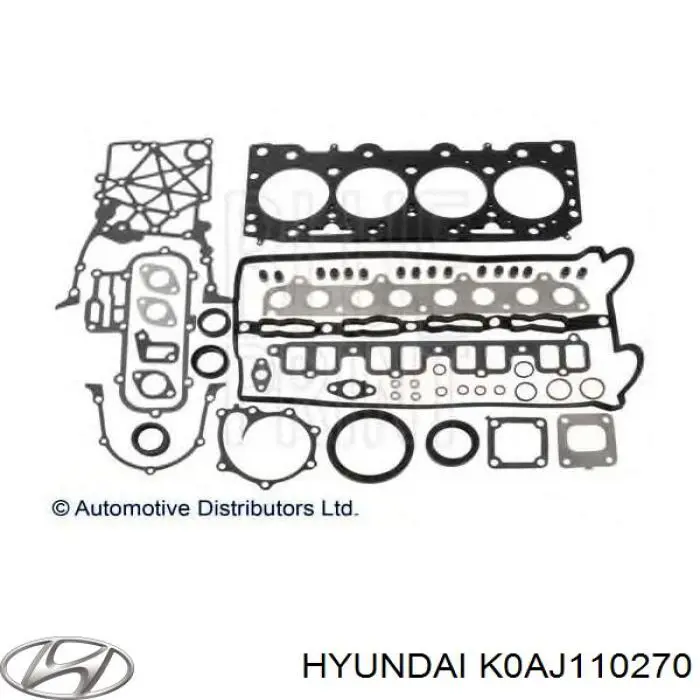 K0AJ110270 Hyundai/Kia Zestaw uszczelek silnika pełny
