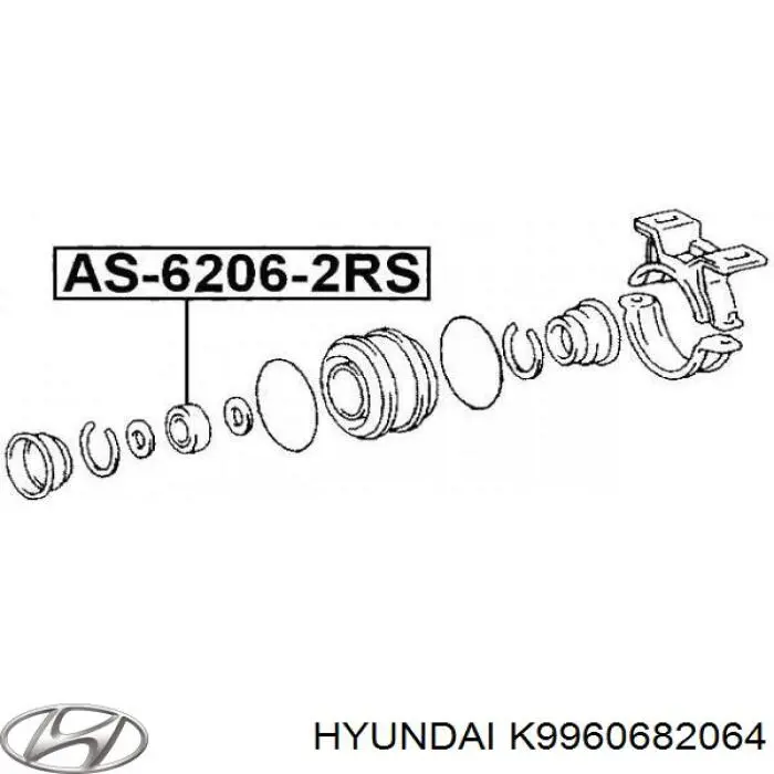 Łożysko podwieszane półosi przedniej Hyundai/Kia K9960682064 cena, od 9,33 USD