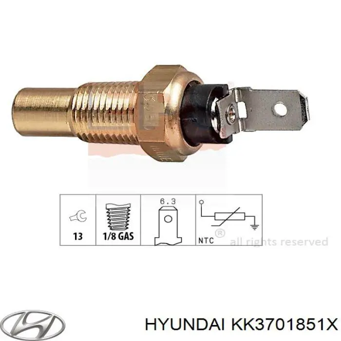 KK3701851X Hyundai/Kia Czujnik temperatury płynu chłodzącego