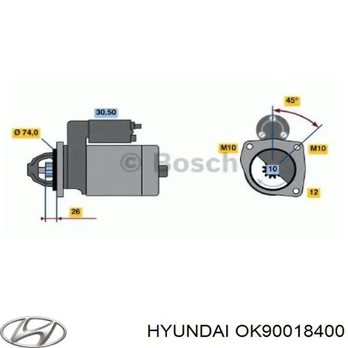 Rozrusznik Hyundai/Kia OK90018400