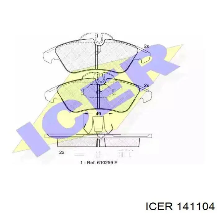 141104 Icer Klocki hamulcowe przednie tarczowe
