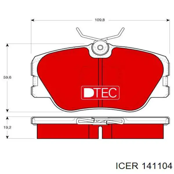 Klocki hamulcowe przednie tarczowe Icer 141104 cena, od 24,51 USD