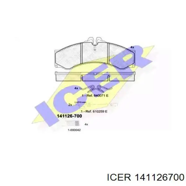 Klocki hamulcowe przednie tarczowe 141126700 Icer