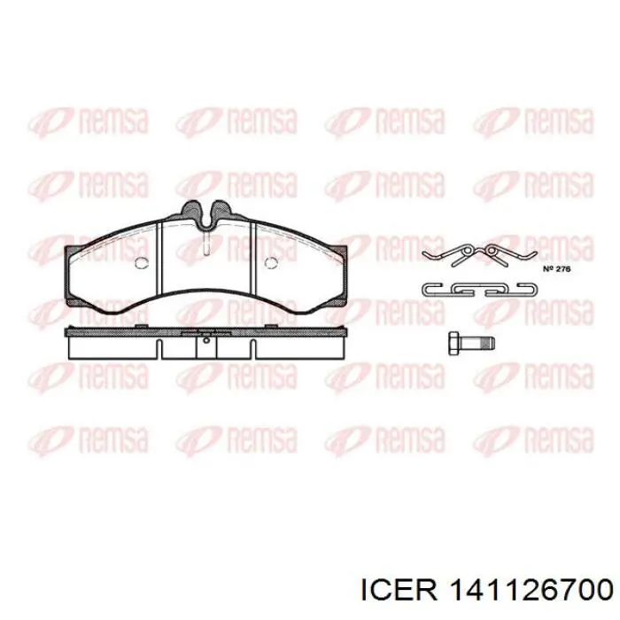 Klocki hamulcowe przednie tarczowe Icer 141126700