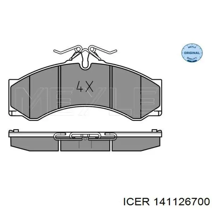 141126700 Icer Klocki hamulcowe przednie tarczowe