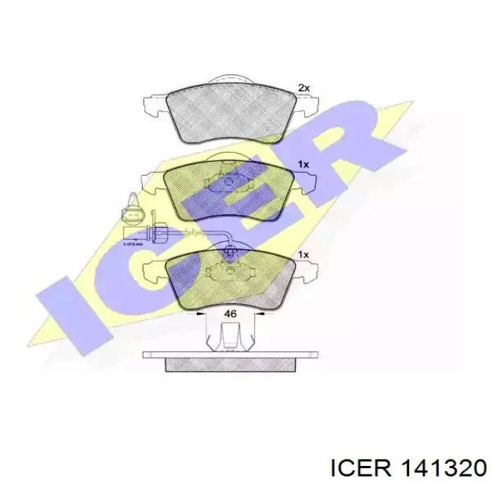 141320 Icer Klocki hamulcowe przednie tarczowe