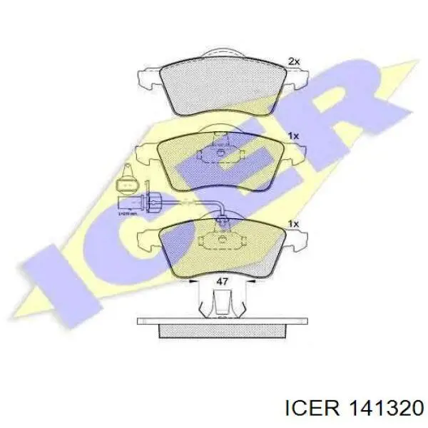Klocki hamulcowe przednie tarczowe Icer 141320 cena, od 26,56 USD