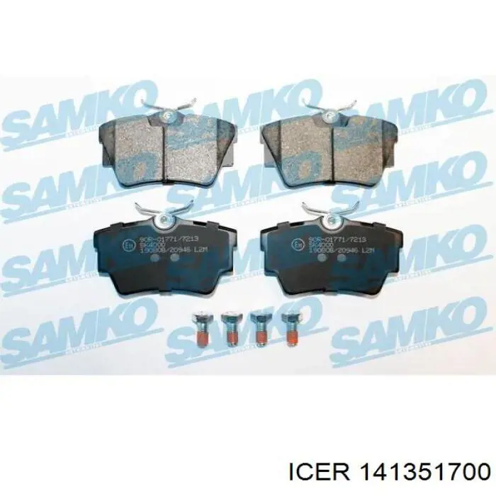 Okładziny (klocki) do hamulców tarczowych tylne 141351700 Icer