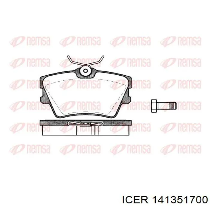 Do koszyka 141351700 Icer Okładziny (klocki) do hamulców tarczowych tylne