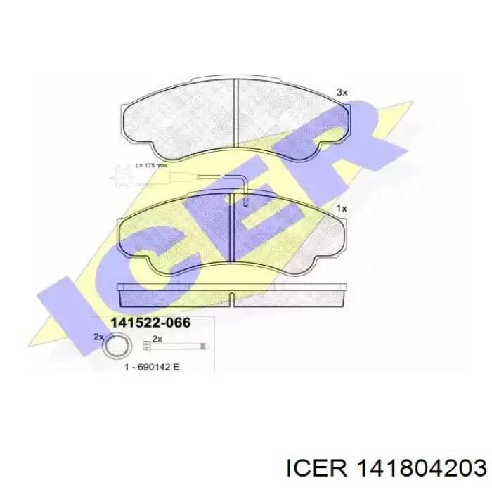 Okładziny (klocki) do hamulców tarczowych tylne Icer 141804203 cena, od 30,39 USD