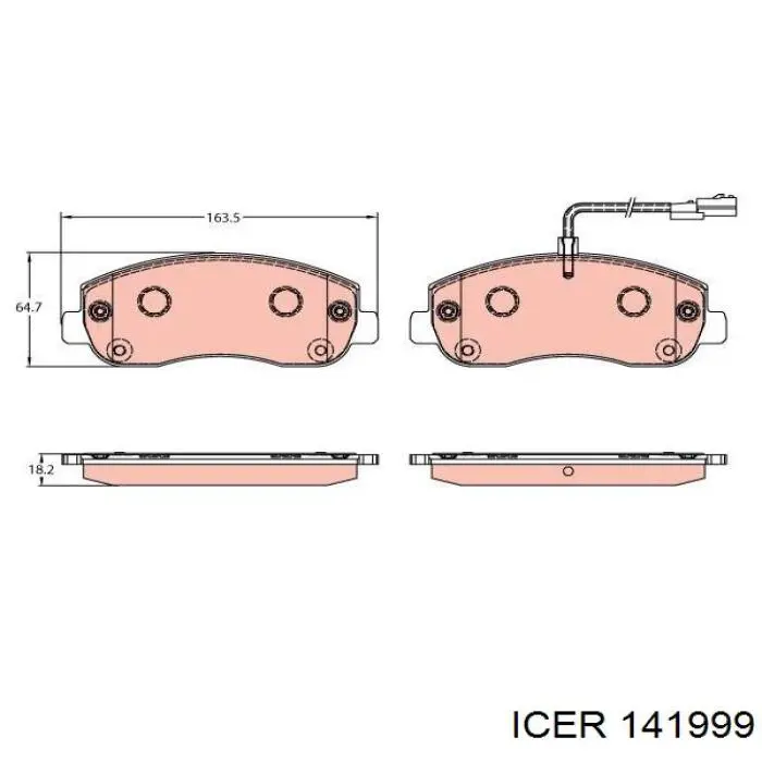 Klocki hamulcowe przednie tarczowe 141999 Icer
