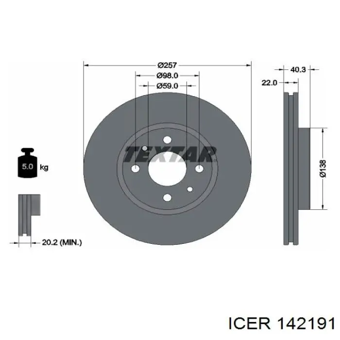 Klocki hamulcowe przednie tarczowe 142191 Icer