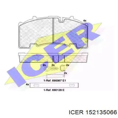 Okładziny (klocki) do hamulców tarczowych tylne Icer 152135066 cena, od 129,11 USD