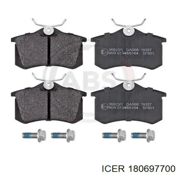 Okładziny (klocki) do hamulców tarczowych tylne Icer 180697700 cena, od 23,75 USD