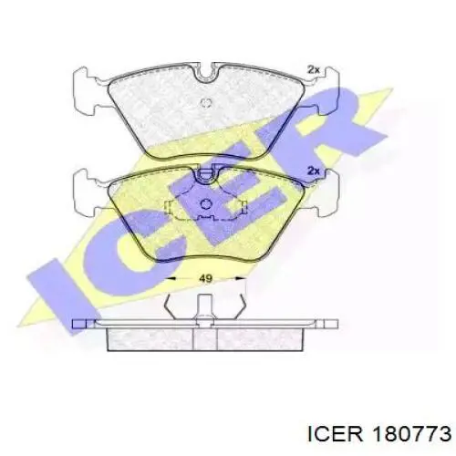 Klocki hamulcowe przednie tarczowe Icer 180773 cena, od 27,20 USD