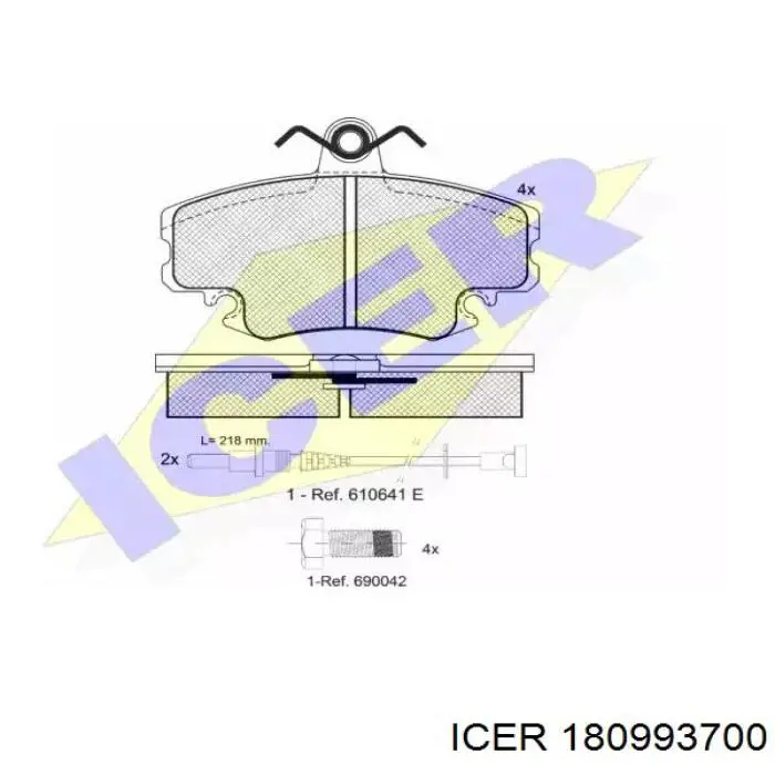 180993700 Icer Klocki hamulcowe przednie tarczowe