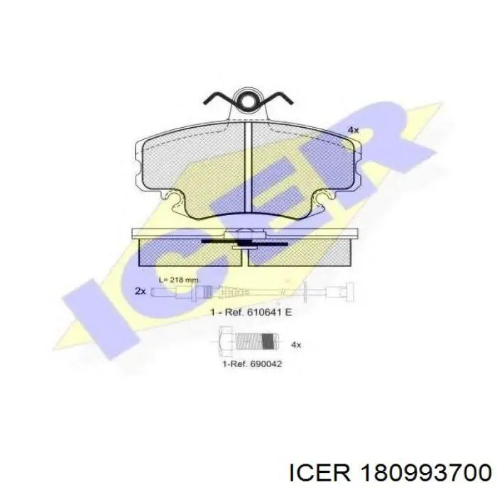 180993700 Icer Klocki hamulcowe przednie tarczowe