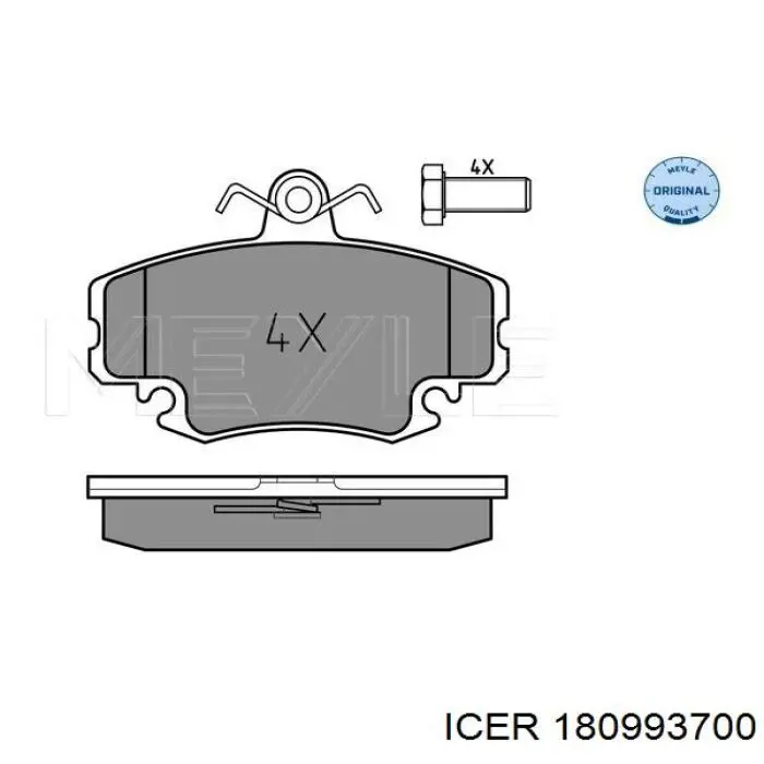 Klocki hamulcowe przednie tarczowe Icer 180993700 cena, od 32,72 USD
