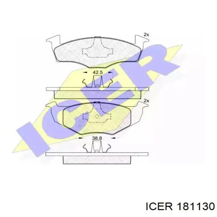 181130 Icer Klocki hamulcowe przednie tarczowe